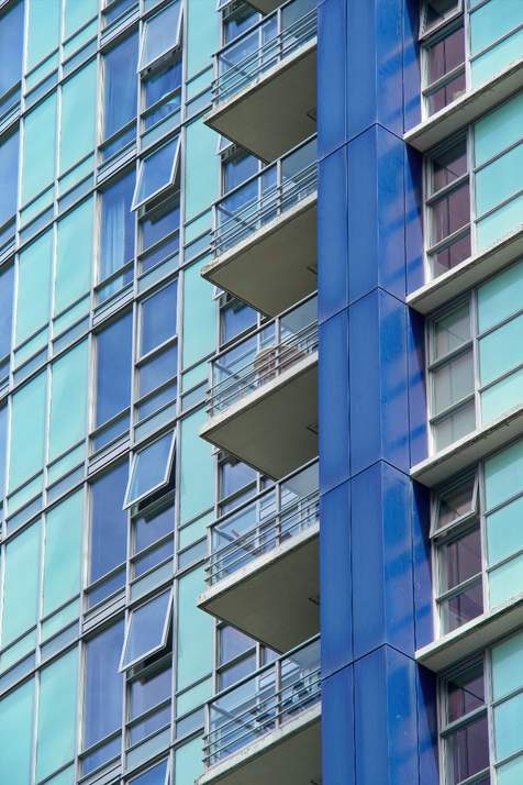 Modern building with balconies