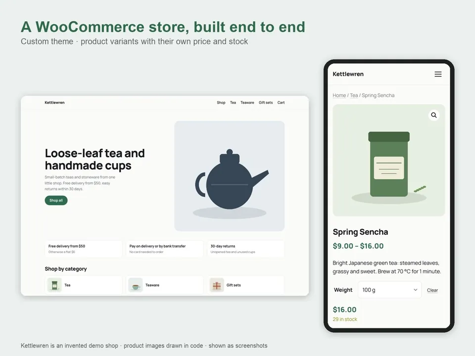 Снимок экрана: магазин на WordPress и WooCommerce